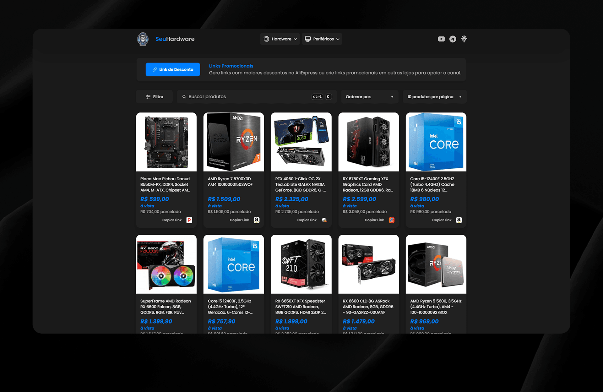 Encontre peças de computador de forma rápida e eficiente.